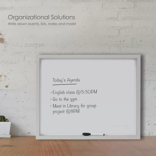 Mikasa Gold Framed Calendar White Cork Board Combo, Includes 5 Tacks and 1 Marker, 24x19
