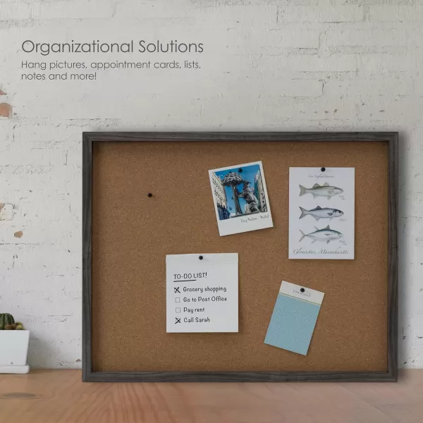 Mikasa Gold Framed Calendar White Cork Board Combo, Includes 5 Tacks and 1 Marker, 24x19