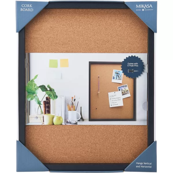 Mikasa Gold Framed Calendar White Cork Board Combo, Includes 5 Tacks and 1 Marker, 24x19