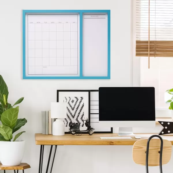 Mikasa Gold Framed Calendar White Cork Board Combo, Includes 5 Tacks and 1 Marker, 24x19