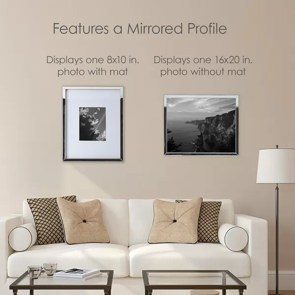 Mikasa Gold Mirrored 16x20 Matted to 11x14 Picture Frames, Horizontal or Vertica Display