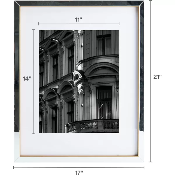 Mikasa Gold Mirrored 16x20 Matted to 11x14 Picture Frames, Horizontal or Vertica Display