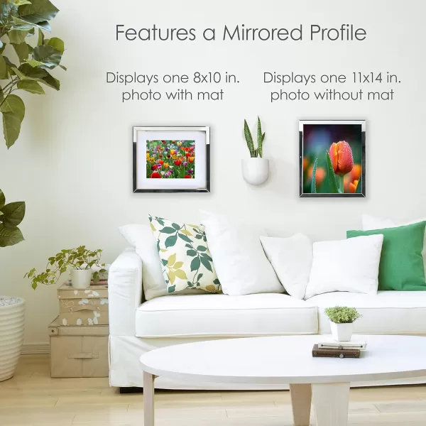 Mikasa Gold Mirrored 16x20 Matted to 11x14 Picture Frames, Horizontal or Vertica Display