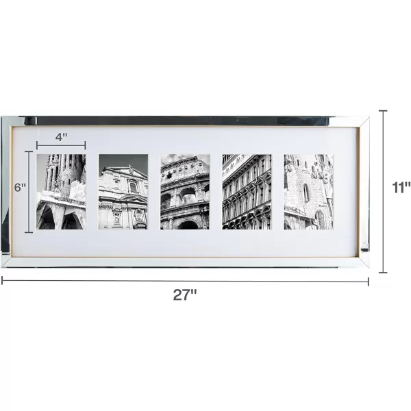 Mikasa Gold Mirrored 16x20 Matted to 11x14 Picture Frames, Horizontal or Vertica Display