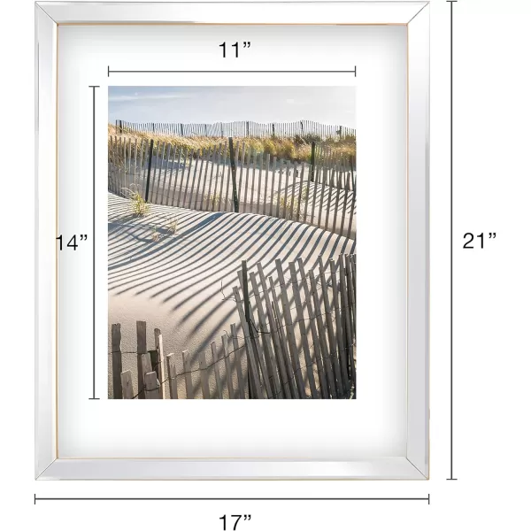 Mikasa Gold Mirrored 16x20 Matted to 11x14 Picture Frames, Horizontal or Vertica Display