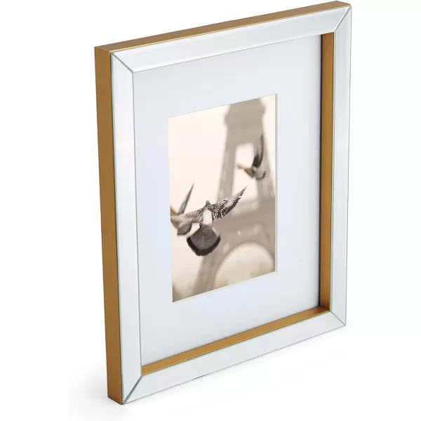 Mikasa Gold Mirrored 16x20 Matted to 11x14 Picture Frames, Horizontal or Vertica Display