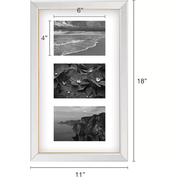 Mikasa Gold Mirrored 16x20 Matted to 11x14 Picture Frames, Horizontal or Vertica Display
