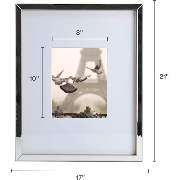 Mikasa Gold Mirrored 16x20 Matted to 11x14 Picture Frames, Horizontal or Vertica Display