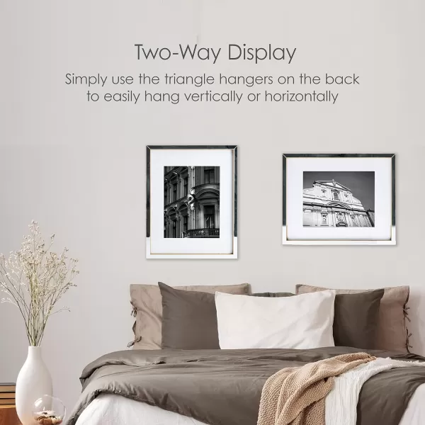 Mikasa Gold Mirrored 16x20 Matted to 11x14 Picture Frames, Horizontal or Vertica Display