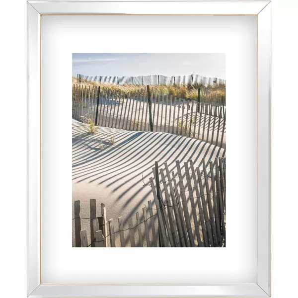 Mikasa Gold Mirrored 16x20 Matted to 11x14 Picture Frames, Horizontal or Vertica Display