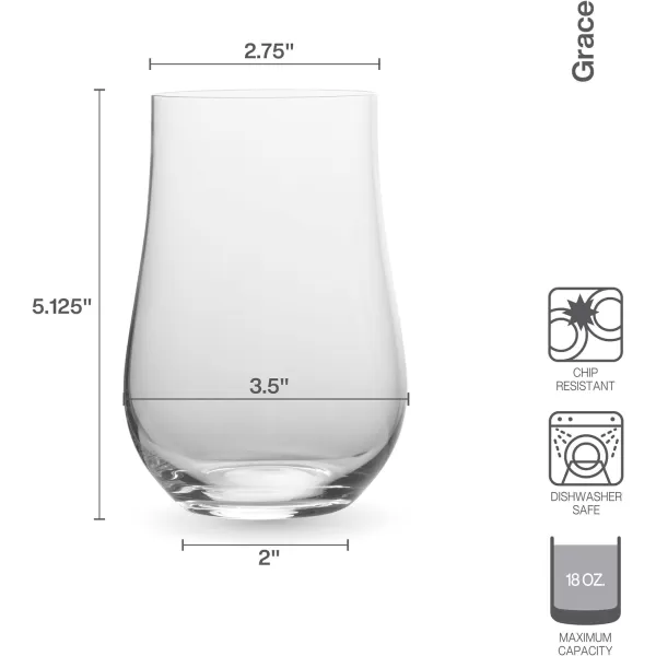 Mikasa Grace Set of 4 Champagne Flutes, 8-Ounce, Clear
