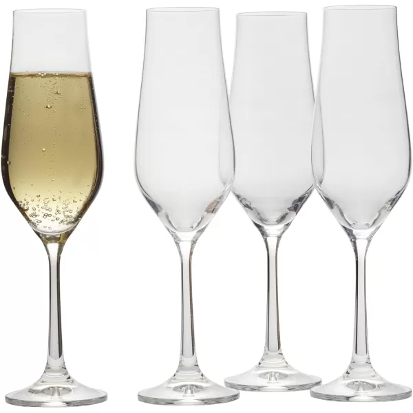 Mikasa Grace Set of 4 Champagne Flutes, 8-Ounce, Clear