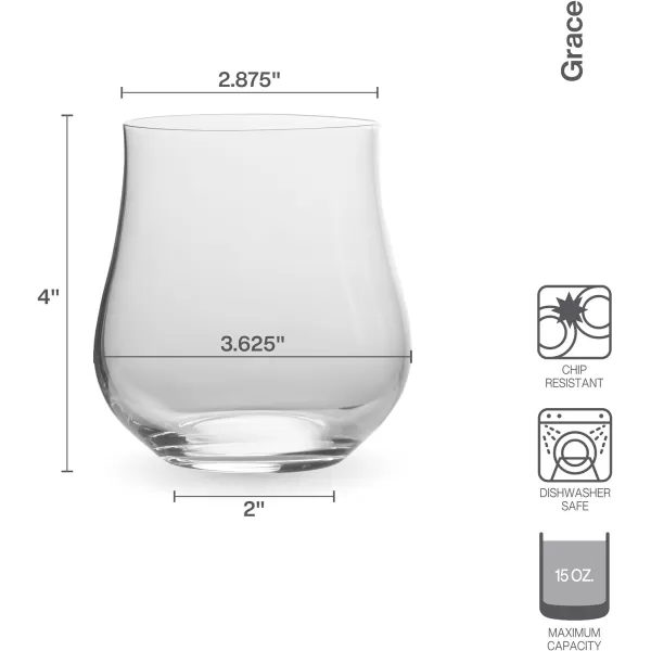 Mikasa Grace Set of 4 Champagne Flutes, 8-Ounce, Clear