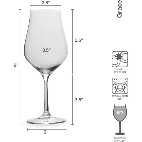 Mikasa Grace Set of 4 Champagne Flutes, 8-Ounce, Clear