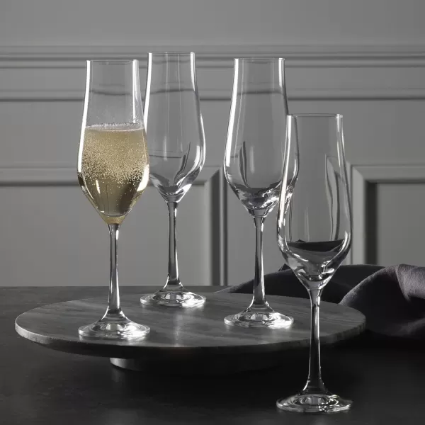 Mikasa Grace Set of 4 Champagne Flutes, 8-Ounce, Clear