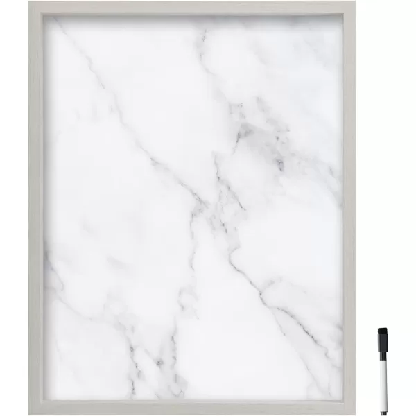 Mikasa Home Accents Marble White Board with Dry Erase Pen for Home Office, Dorm Room, Bedroom, Kitchen, Classroom, 21 x 17 Inch, Black