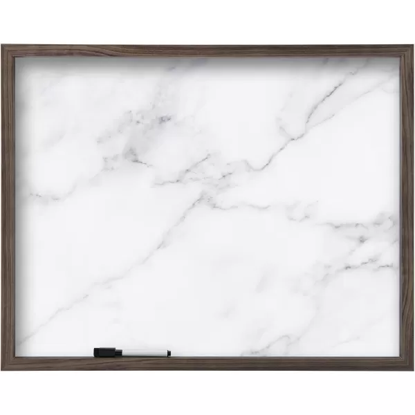 Mikasa Home Accents Marble White Board with Dry Erase Pen for Home Office, Dorm Room, Bedroom, Kitchen, Classroom, 21 x 17 Inch, Black