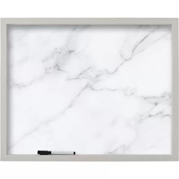 Mikasa Home Accents Marble White Board with Dry Erase Pen for Home Office, Dorm Room, Bedroom, Kitchen, Classroom, 21 x 17 Inch, Black