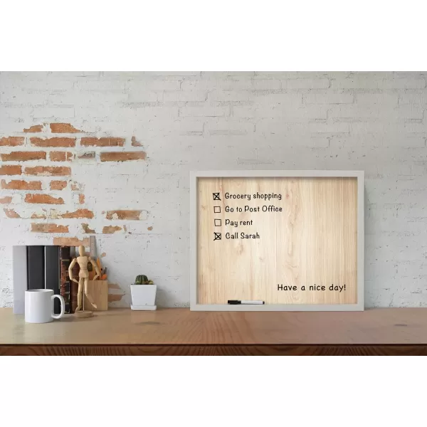 Mikasa Home Accents Marble White Board with Dry Erase Pen for Home Office, Dorm Room, Bedroom, Kitchen, Classroom, 21 x 17 Inch, Black