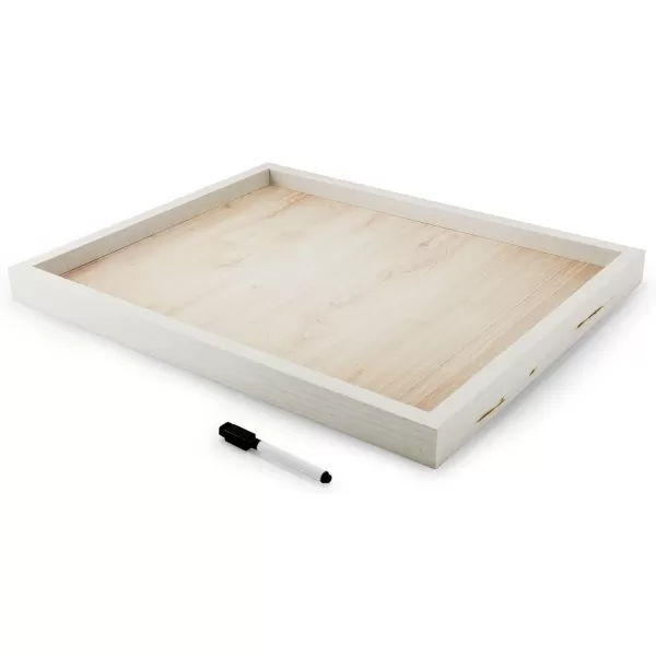 Mikasa Home Accents Marble White Board with Dry Erase Pen for Home Office, Dorm Room, Bedroom, Kitchen, Classroom, 21 x 17 Inch, Black