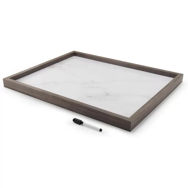 Mikasa Home Accents Marble White Board with Dry Erase Pen for Home Office, Dorm Room, Bedroom, Kitchen, Classroom, 21 x 17 Inch, Black