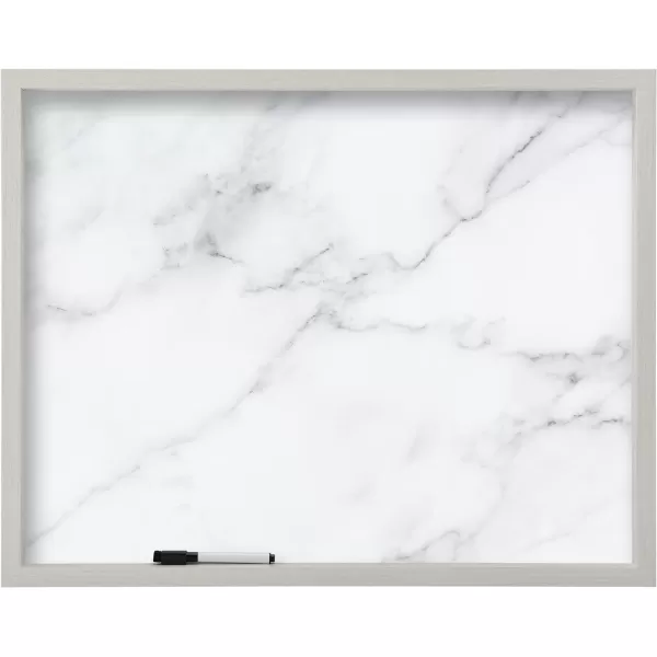 Mikasa Home Accents Marble White Board with Dry Erase Pen for Home Office, Dorm Room, Bedroom, Kitchen, Classroom, 21 x 17 Inch, Black