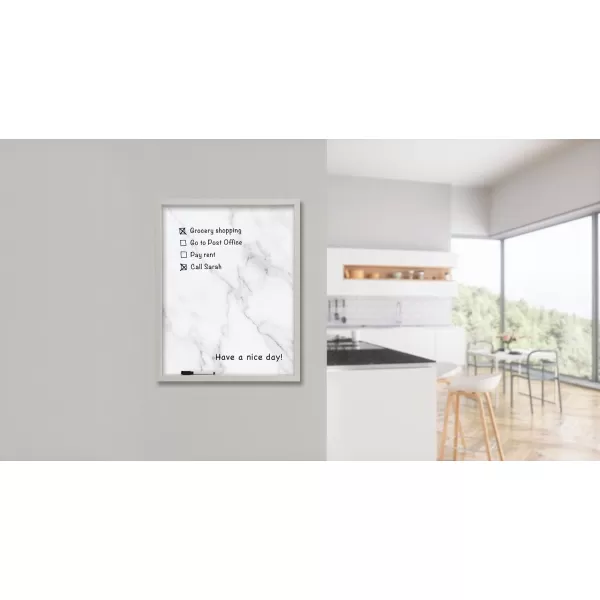 Mikasa Home Accents Marble White Board with Dry Erase Pen for Home Office, Dorm Room, Bedroom, Kitchen, Classroom, 21 x 17 Inch, Black