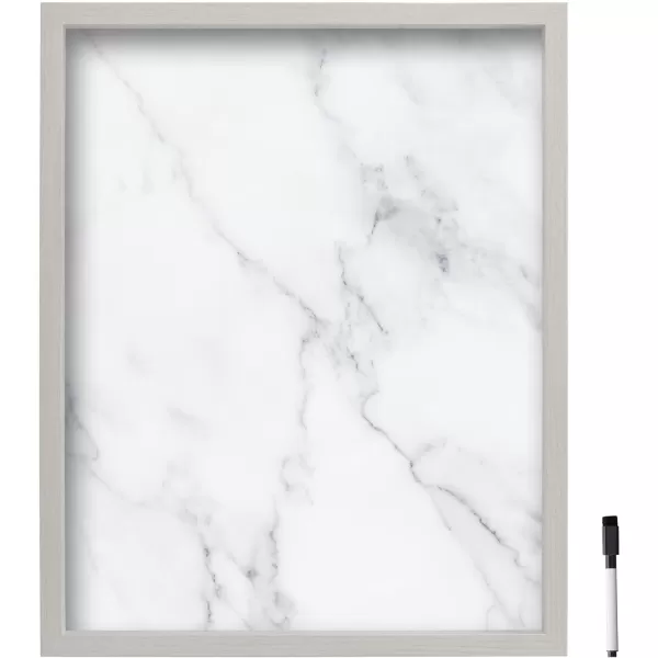 Mikasa Home Accents Marble White Board with Dry Erase Pen for Home Office, Dorm Room, Bedroom, Kitchen, Classroom, 21 x 17 Inch, Black