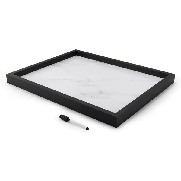 Mikasa Home Accents Marble White Board with Dry Erase Pen for Home Office, Dorm Room, Bedroom, Kitchen, Classroom, 21 x 17 Inch, Black