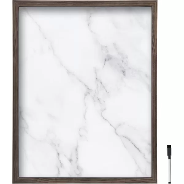 Mikasa Home Accents Marble White Board with Dry Erase Pen for Home Office, Dorm Room, Bedroom, Kitchen, Classroom, 21 x 17 Inch, Black