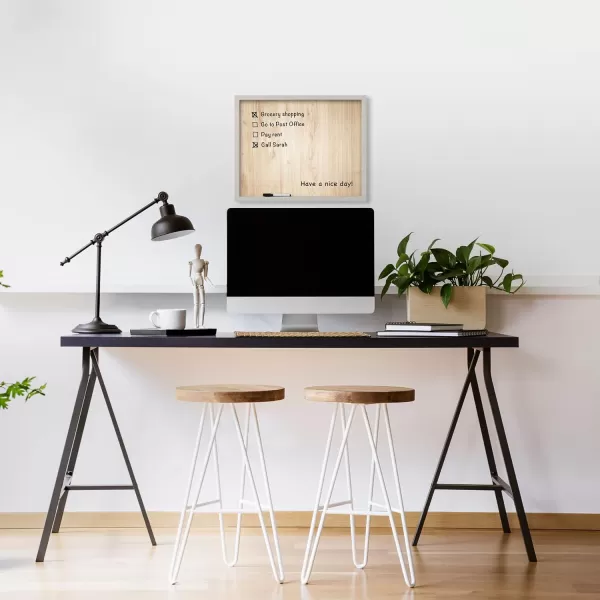 Mikasa Home Accents Marble White Board with Dry Erase Pen for Home Office, Dorm Room, Bedroom, Kitchen, Classroom, 21 x 17 Inch, Black