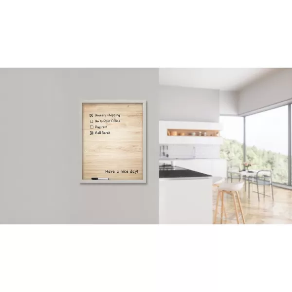 Mikasa Home Accents Marble White Board with Dry Erase Pen for Home Office, Dorm Room, Bedroom, Kitchen, Classroom, 21 x 17 Inch, Black