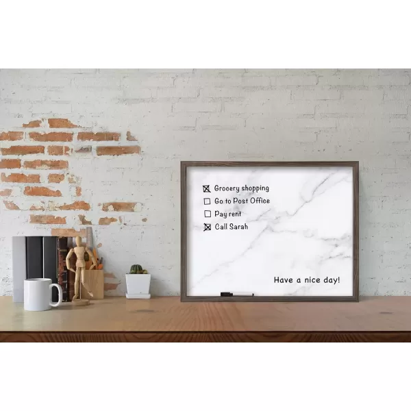 Mikasa Home Accents Marble White Board with Dry Erase Pen for Home Office, Dorm Room, Bedroom, Kitchen, Classroom, 21 x 17 Inch, Black