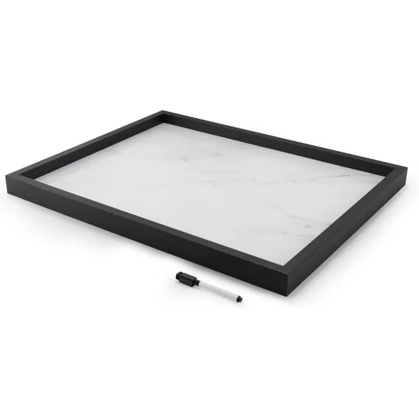 Mikasa Home Accents Marble White Board with Dry Erase Pen for Home Office, Dorm Room, Bedroom, Kitchen, Classroom, 21 x 17 Inch, Black