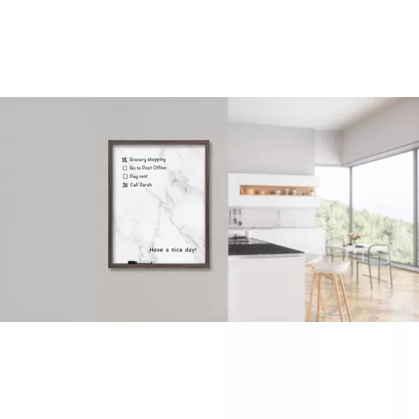 Mikasa Home Accents Marble White Board with Dry Erase Pen for Home Office, Dorm Room, Bedroom, Kitchen, Classroom, 21 x 17 Inch, Black