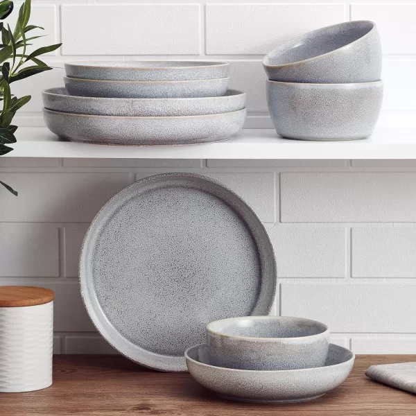 Mikasa Huxley 9 Piece Dinnerware Bowl Set, Service for 3, Blue