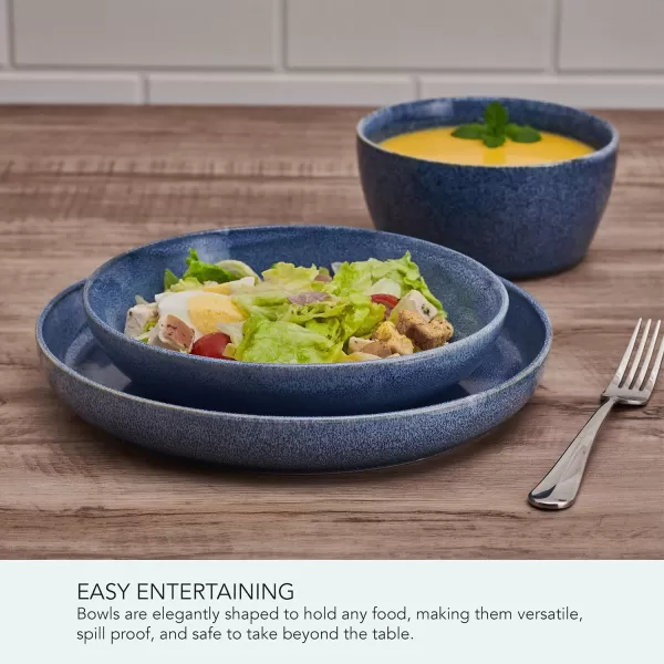 Mikasa Huxley 9 Piece Dinnerware Bowl Set, Service for 3, Blue