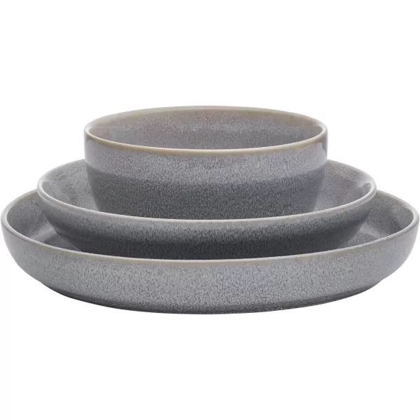 Mikasa Huxley 9 Piece Dinnerware Bowl Set, Service for 3, Blue