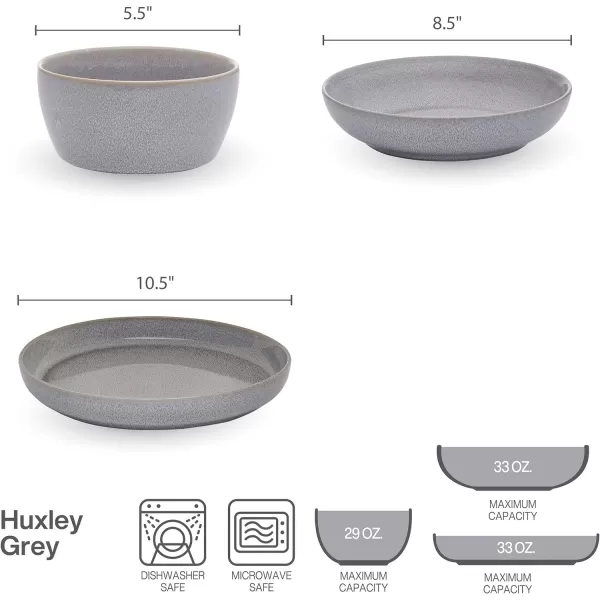 Mikasa Huxley 9 Piece Dinnerware Bowl Set, Service for 3, Blue