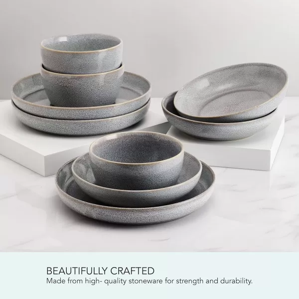 Mikasa Huxley 9 Piece Dinnerware Bowl Set, Service for 3, Blue
