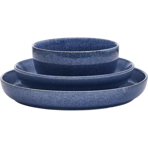 Mikasa Huxley 9 Piece Dinnerware Bowl Set, Service for 3, Blue