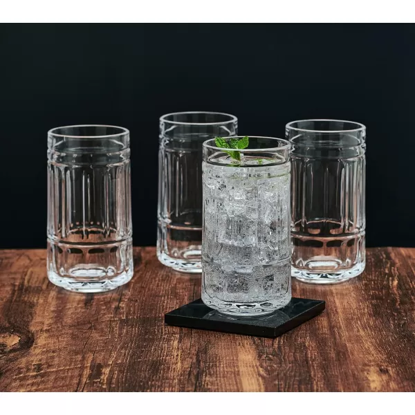 Mikasa Lawrence Double Old Fashioned Whiskey Glasses, Set of 4, Clear