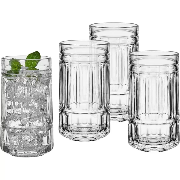 Mikasa Lawrence Double Old Fashioned Whiskey Glasses, Set of 4, Clear