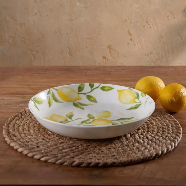 Mikasa Lemons Oval Bone China Lightweight Chip Resistant Serving Platter, 14-Inch, Multicolor)