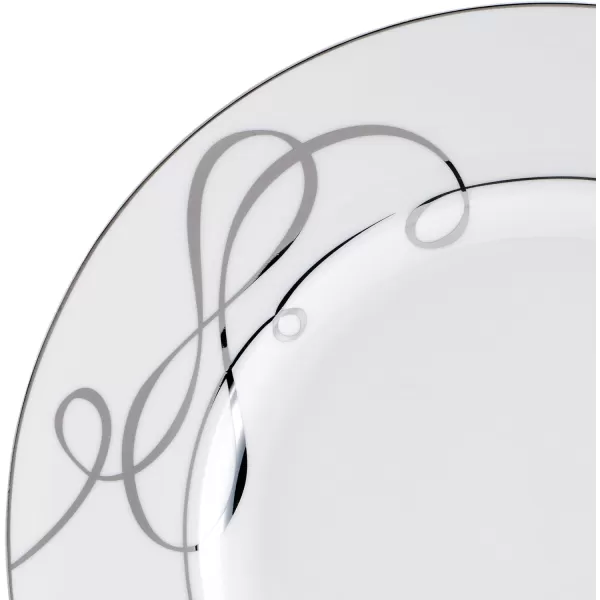 Mikasa Love Story Platinum Banded Teacup and Saucer Set, Set of 4, 9.6-Ounce, White