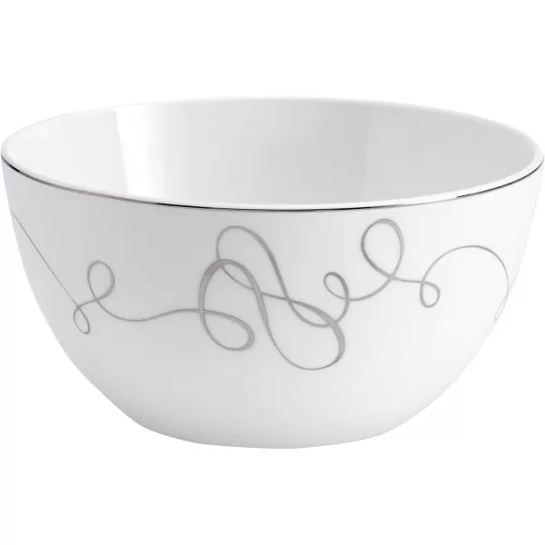 Mikasa Love Story Platinum Banded Teacup and Saucer Set, Set of 4, 9.6-Ounce, White