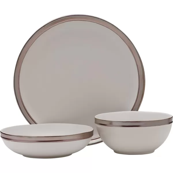 Mikasa Miller 12 Piece Dinnerware Set, Service for 4, Black