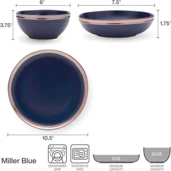 Mikasa Miller 12 Piece Dinnerware Set, Service for 4, Black