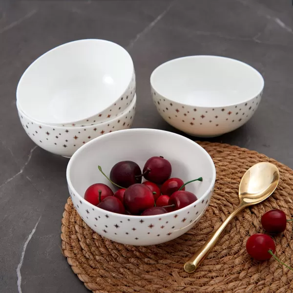 Mikasa Millie Gold Metallic Set of 4 All Purpose Bowls, 6 Inch