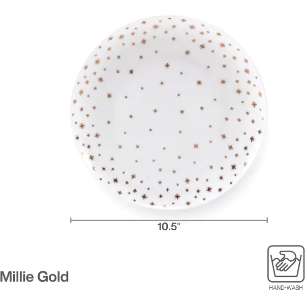 Mikasa Millie Gold Metallic Set of 4 All Purpose Bowls, 6 Inch